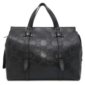 Gucci GG Embossed Leather Tote Bag Black